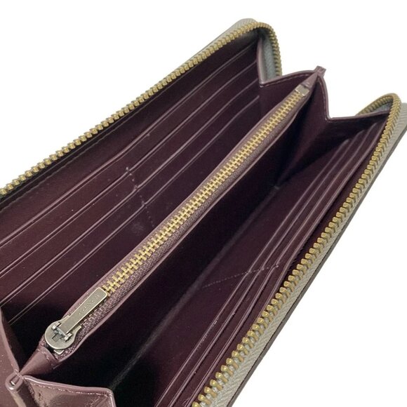 COACH Natural pebble leather studded accordion zip wallet Dark Gray - - Picture 3 of 8